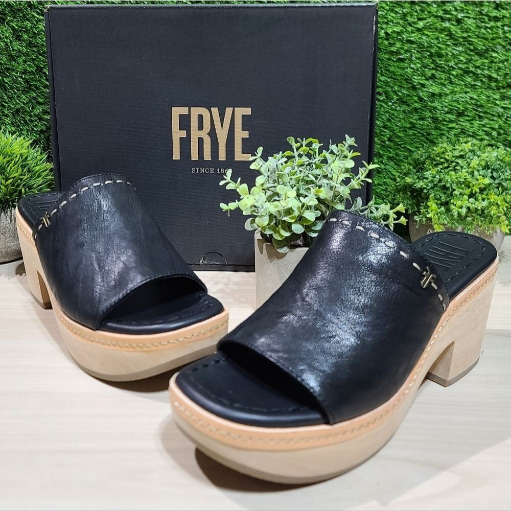 Frye Hazel Black Slide - US Women's 8.5M NEW